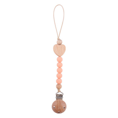 Ecotoys CozyClip™ | Seguro y elegante - Cadena de chupete de madera para bebés